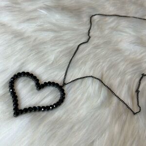 Long Heart Pendant Necklace
